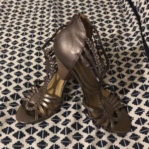 Seychelles bronze zip back sandal heels